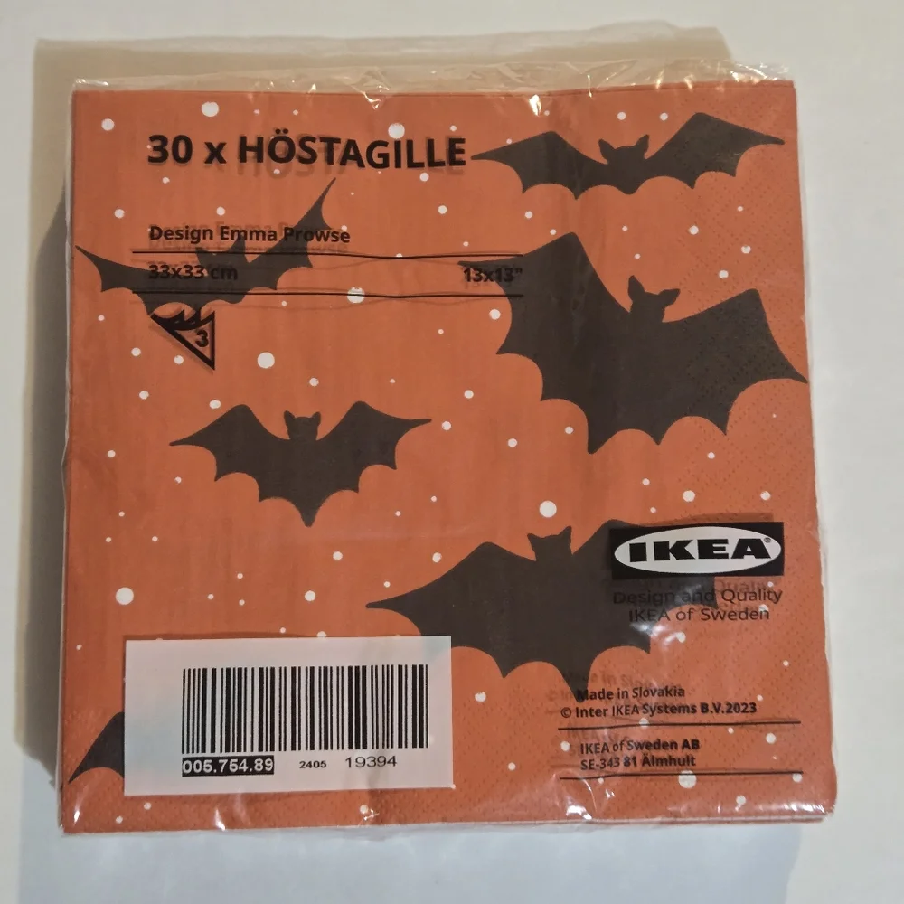 (Retired) HÖSTAGILLE Paper napkins, bat orange, 13x13 
